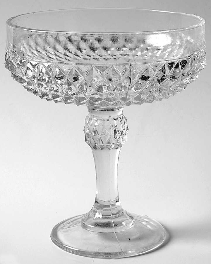 Diamond Point Clear Round Compote (Height X Width) by Indiana Glass-1