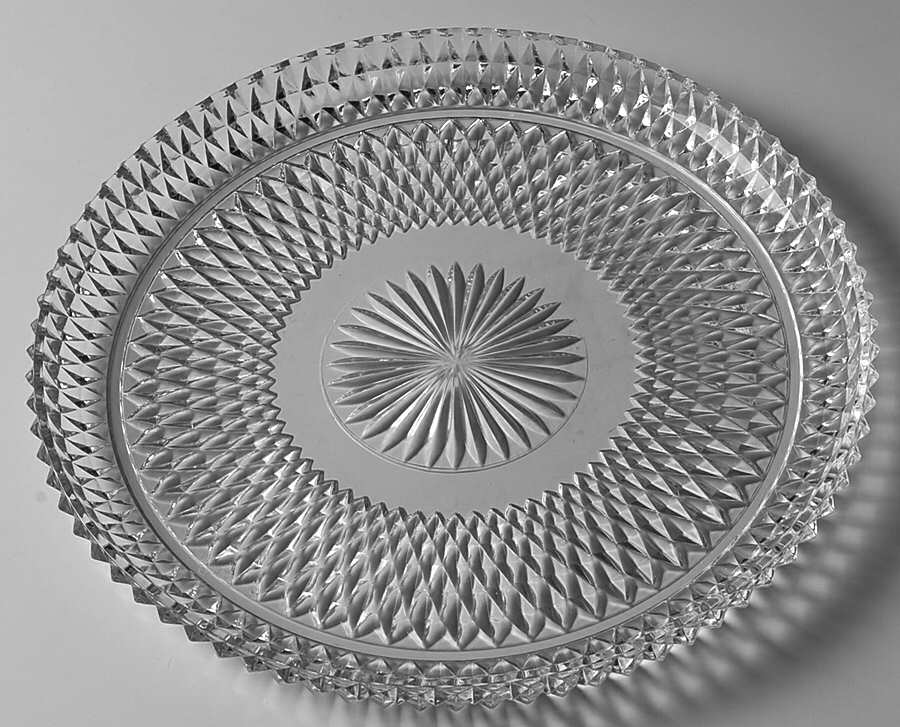Diamond Point Clear 12" Torte Plate by Indiana Glass-1
