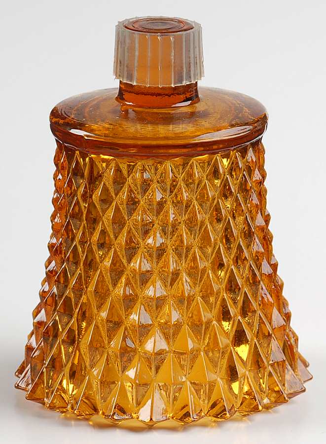 Diamond Point Amber Candle Peg by Indiana Glass-1