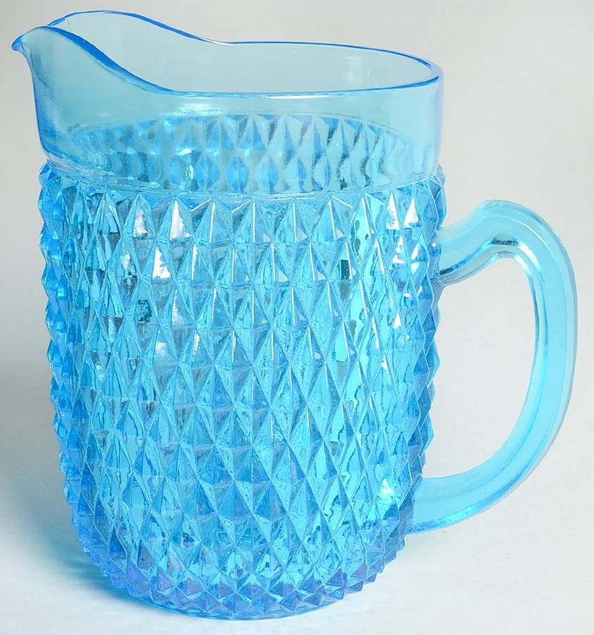 Diamond Point Regal Blue 52 Oz Pitcher by Indiana Glass-1