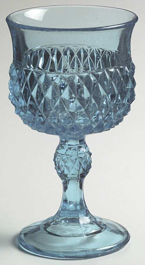Diamond Point Regal Blue Wine Glass by Indiana Glass-1