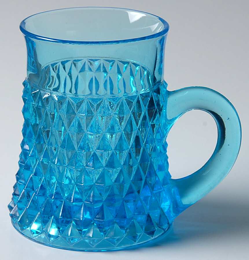 Diamond Point Regal Blue Beer Glass by Indiana Glass-1