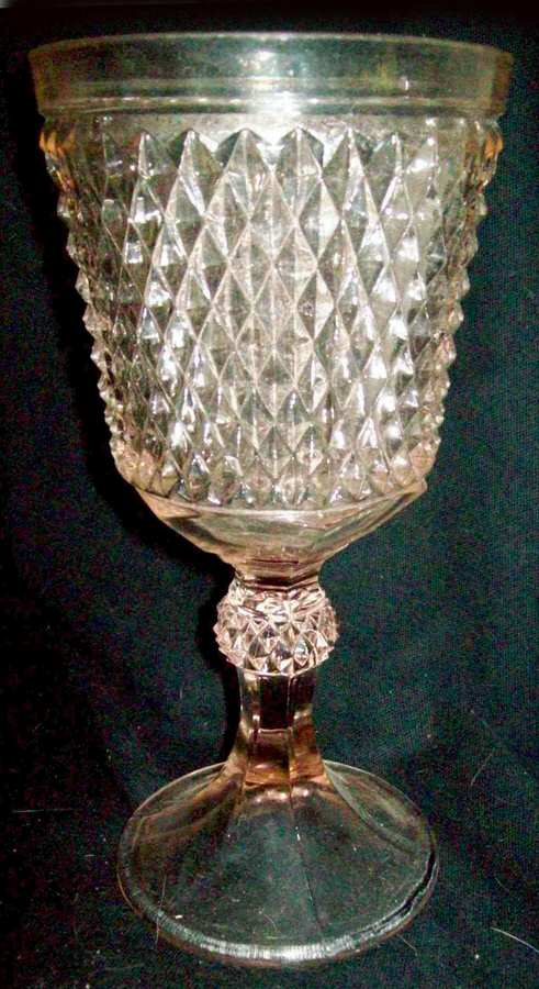 Diamond Point Pink Footed Urn No Lid by Indiana Glass-1