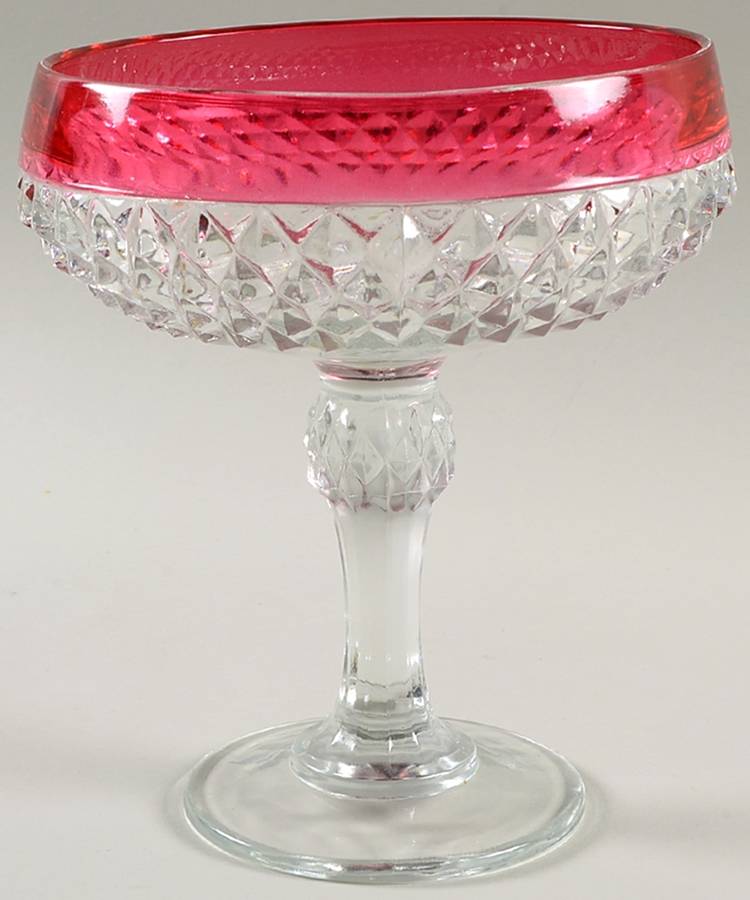 Diamond Point Ruby Candy Dish No Lid by Indiana Glass-1