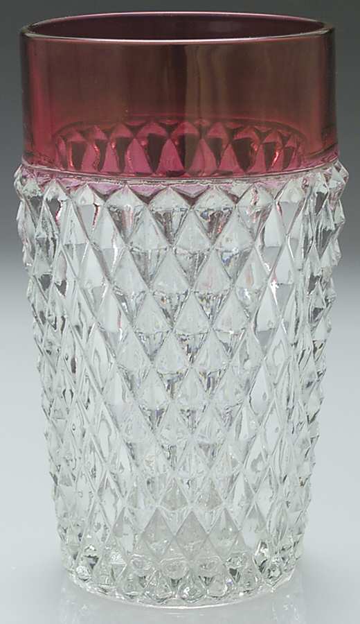 Diamond Point Ruby Flat Iced Tea by Indiana Glass-1