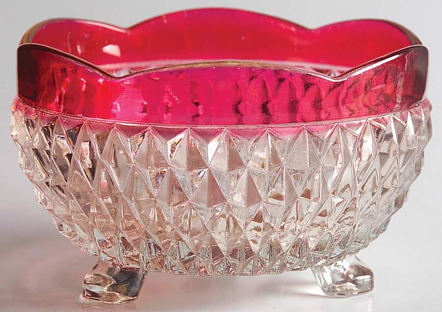 Diamond Point Ruby Bon Bon by Indiana Glass-1