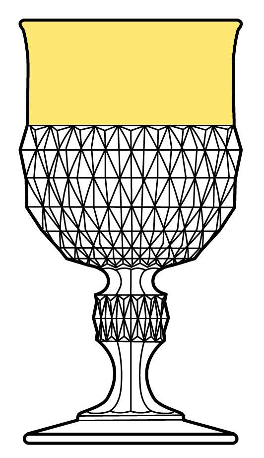 Diamond Point Yellow Water Goblet by Indiana Glass-1