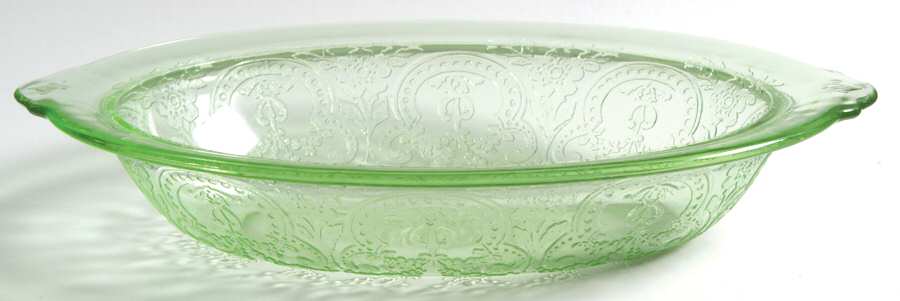 Horseshoe Green Oval Vegetable Bowl by Indiana Glass-1