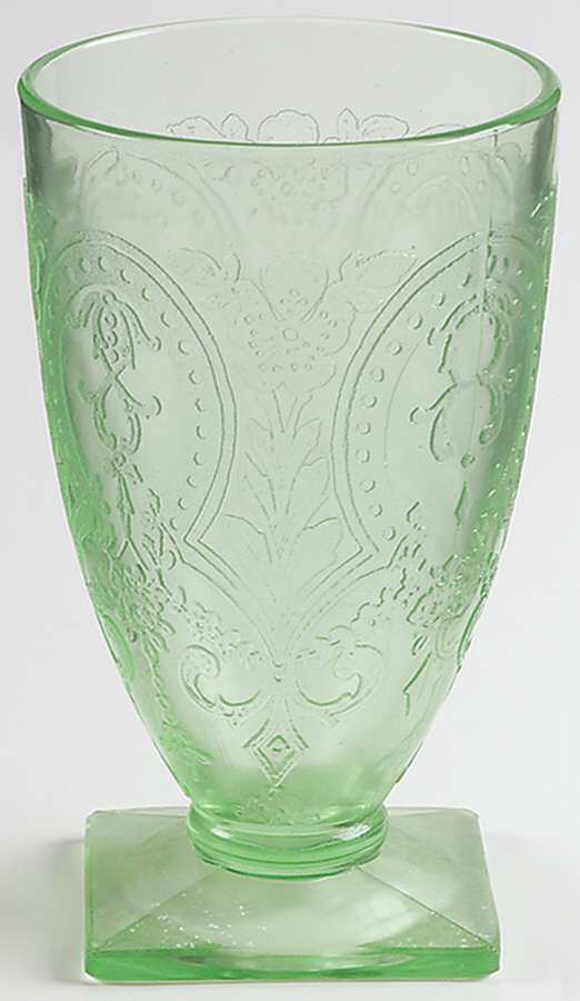 Horseshoe Green 9 Oz Footed Tumbler by Indiana Glass-1