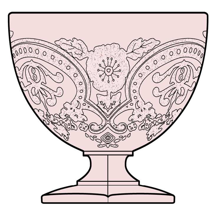 Horseshoe Pink Champagne/Tall Sherbet by Indiana Glass-1