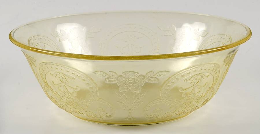 Horseshoe Yellow 9" Large Fruit Bowl by Indiana Glass-1