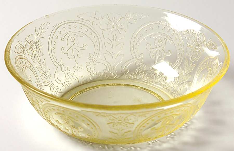 Horseshoe Yellow 4" Small Fruit/Dessert Bowl by Indiana Glass-1