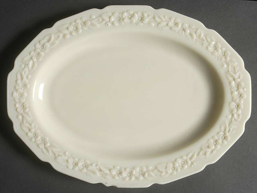Indiana Custard Ivory 11" Oval Platter by Indiana Glass-1