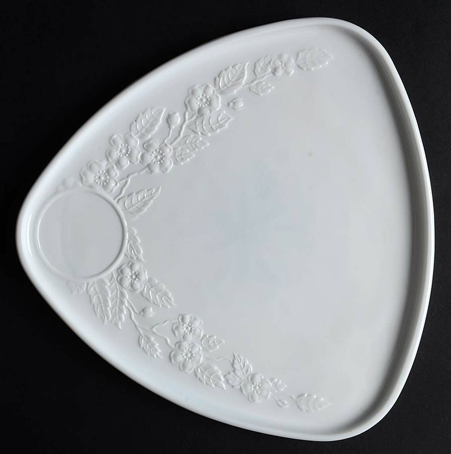 Orange Blossom IWhite) Snack Plate No Cup by Indiana Glass-1