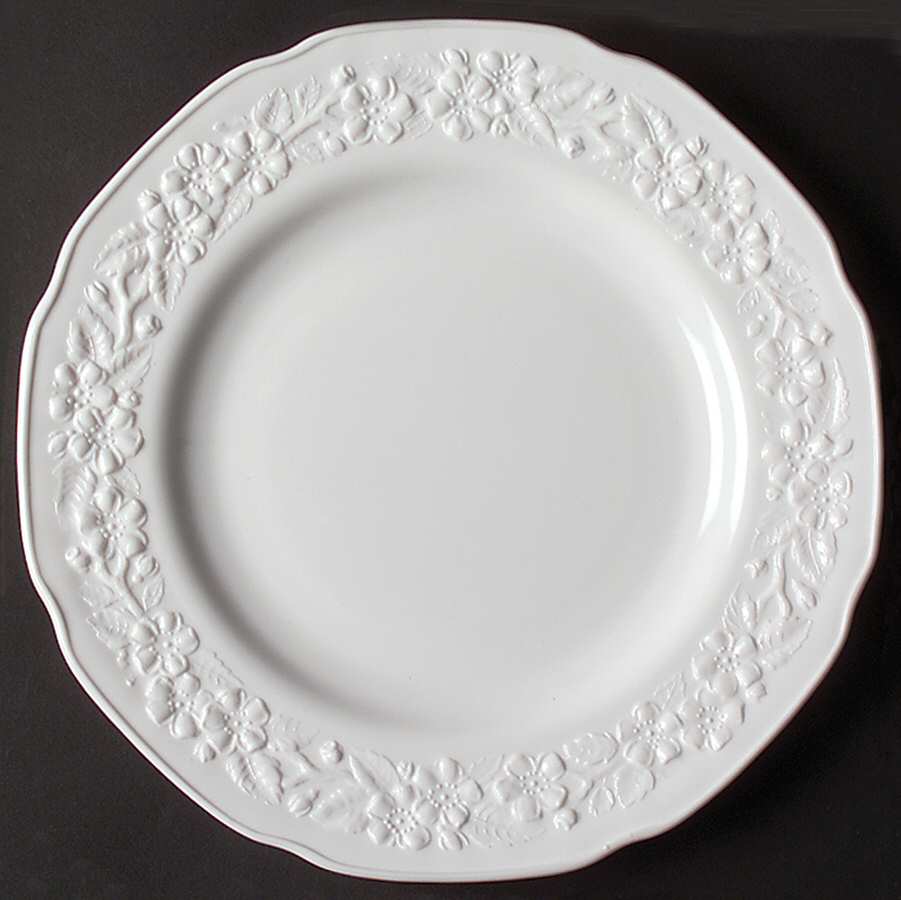 Orange Blossom IWhite) Dinner Plate by Indiana Glass-1
