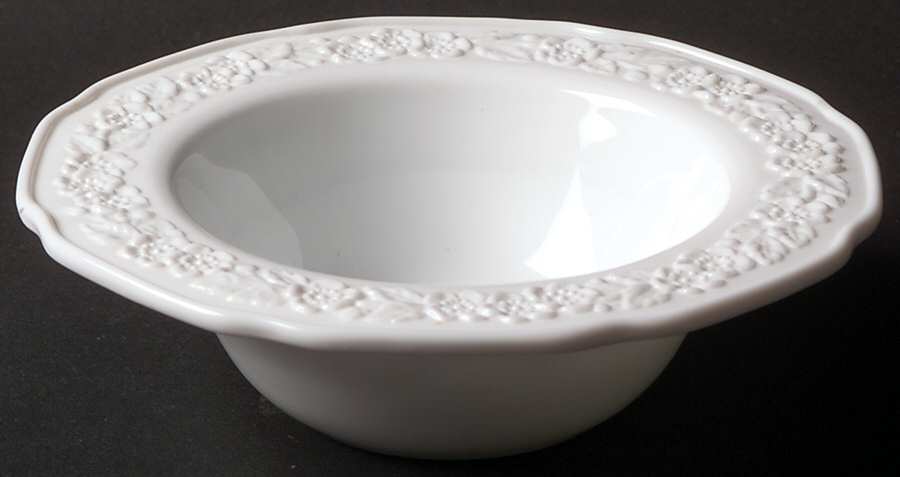 Orange Blossom IWhite) Small Fruit Dessert Bowl by Indiana Glass-1