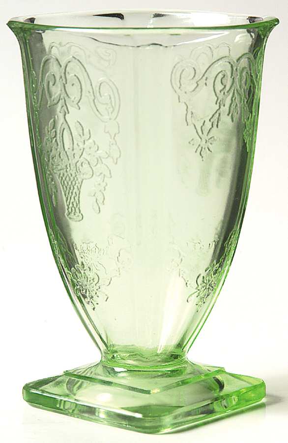 Lorain Green Footed Tumbler by Indiana Glass-1