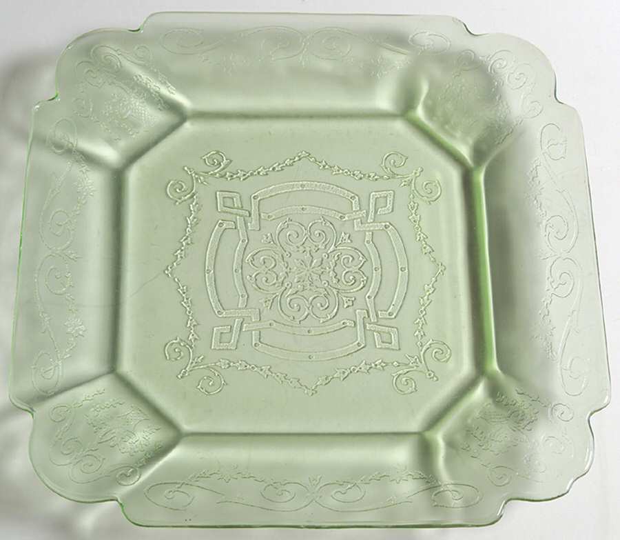 Lorain Green 7" Salad Plate by Indiana Glass-1