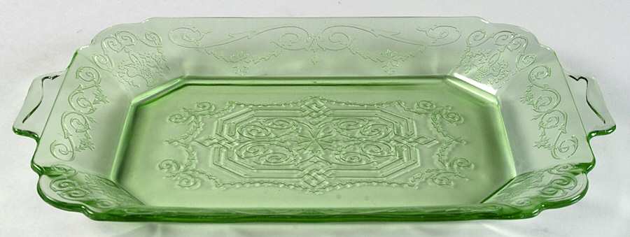 Lorain Green Under 13" Platter by Indiana Glass-1