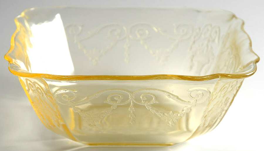 Lorain Yellow Large Fruit Bowl by Indiana Glass-1