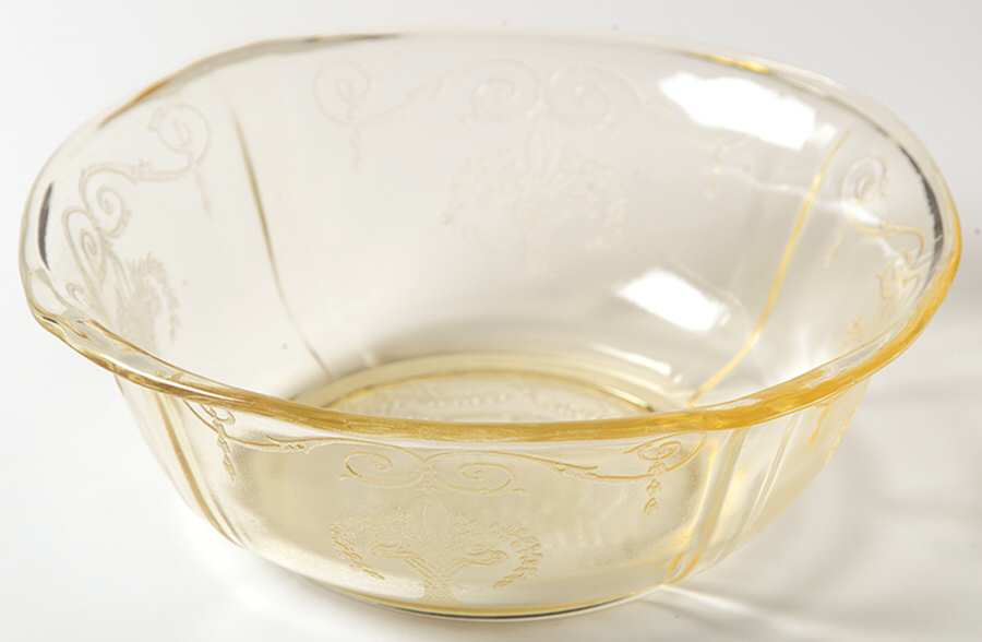 Lorain Yellow Salad Bowl by Indiana Glass-1
