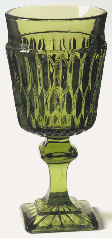 Mt. Vernon Green Wine Glass by Indiana Glass-1