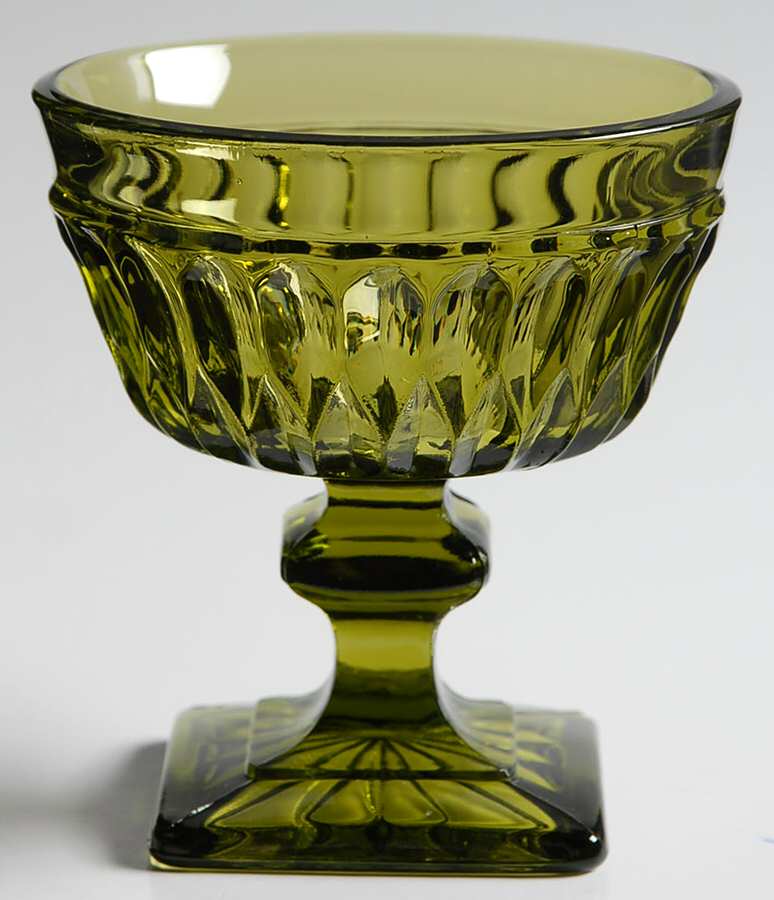 Mt. Vernon Green Champagne/Tall Sherbet by Indiana Glass-1