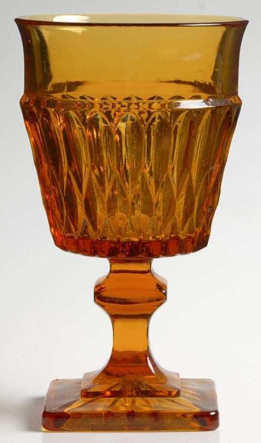 Mt. Vernon Amber Water Goblet by Indiana Glass-1