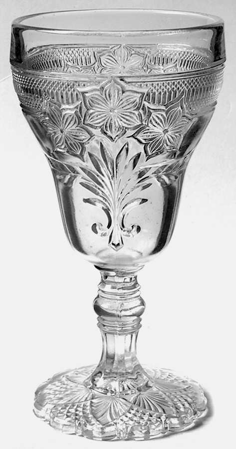 Narcissus Spray Water Goblet by Indiana Glass-1
