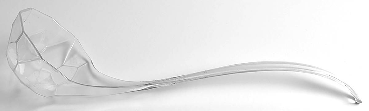 Pebble Leaf Clear Plastic Punch Ladle by Indiana Glass-1