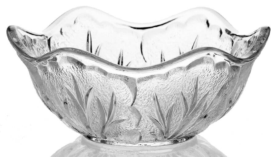 Pebble Leaf Clear Small Fruit Dessert Bowl by Indiana Glass-1