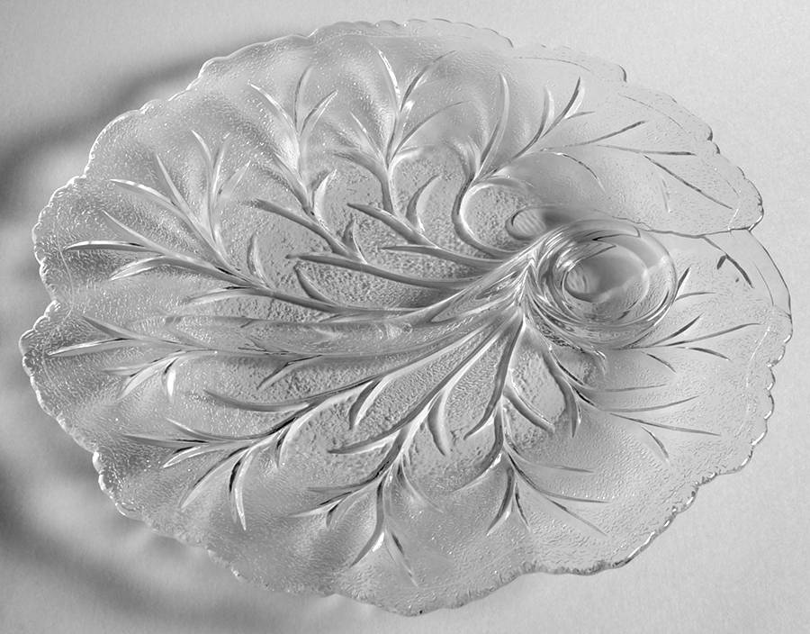 Pebble Leaf Clear Snack Plate No Cup by Indiana Glass-1