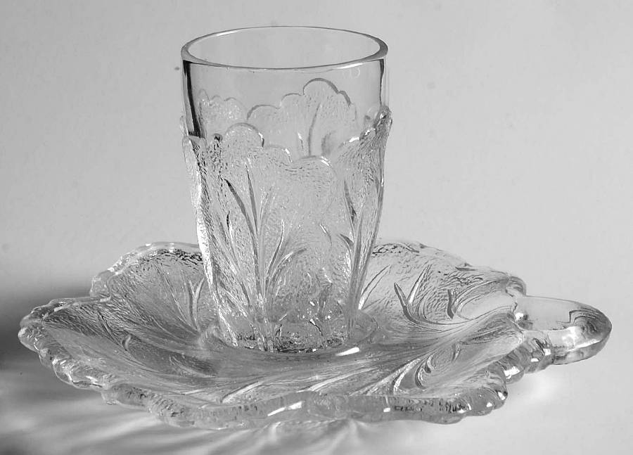 Pebble Leaf Clear Snack Plate and Tumbler Set by Indiana Glass-1