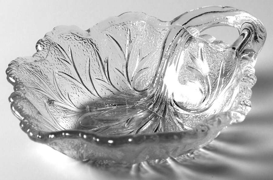 Pebble Leaf Clear Nappy by Indiana Glass-1