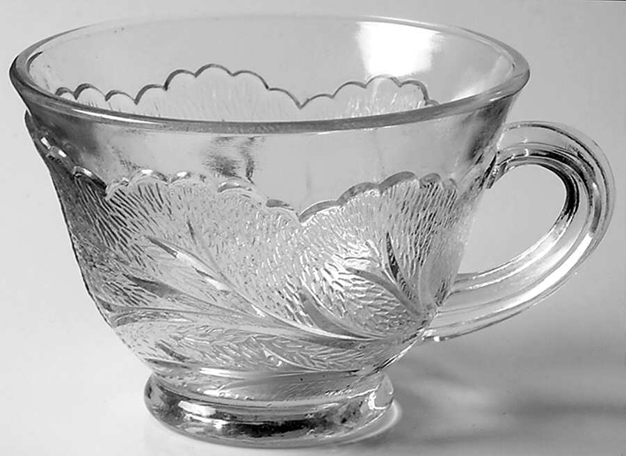 Pebble Leaf Clear Punch Cup by Indiana Glass-1