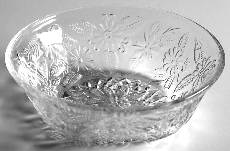 Pineapple and Floral Clear 4" Small Fruit/Dessert Bowl by Indiana Glass-1