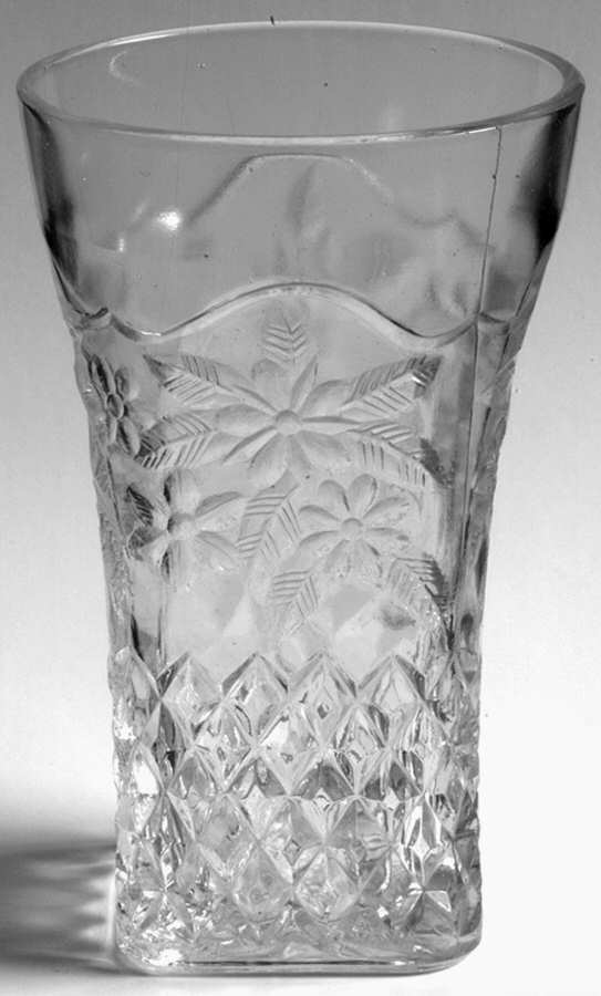 Pineapple and Floral Clear Flat Iced Tea by Indiana Glass-1