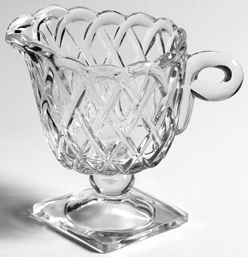 Pretzel Clear Footed Creamer by Indiana Glass-1