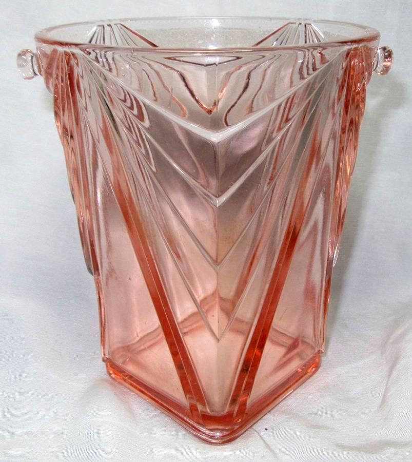 Pyramid Pink Ice Tub by Indiana Glass-1