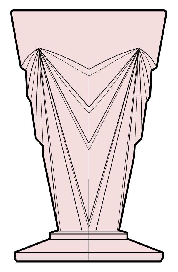 Pyramid Pink 11 Oz Footed Tumbler by Indiana Glass-1