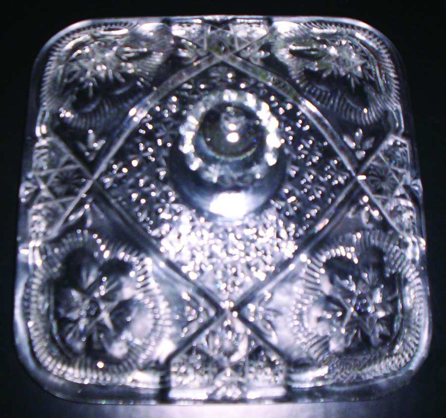 Rayed Flower Lid for Honey Dish by Indiana Glass-1