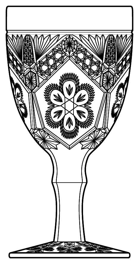 Rayed Flower Water Goblet by Indiana Glass-1