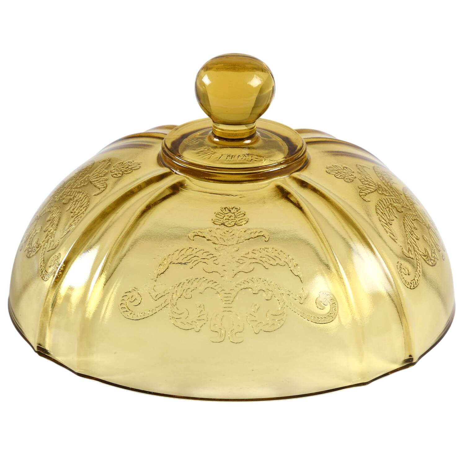 Recollection Amber Lid for Footed Candy Dish by Indiana Glass-1