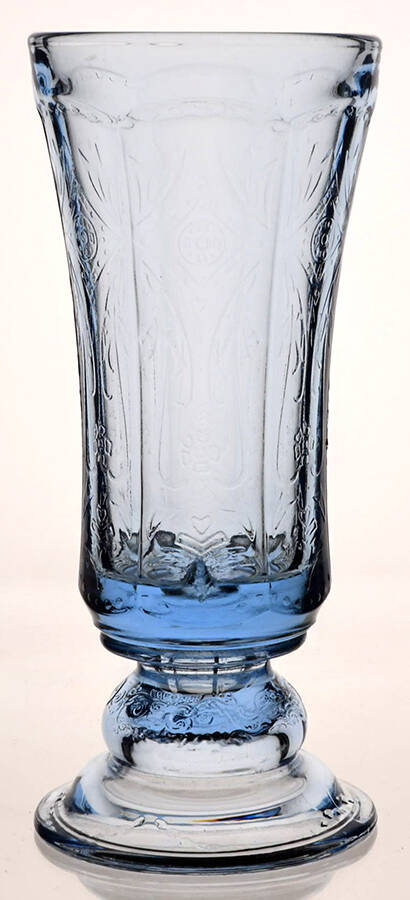 Recollection Blue 8" 1 Piece Open Hurricane/Vase by Indiana Glass-1
