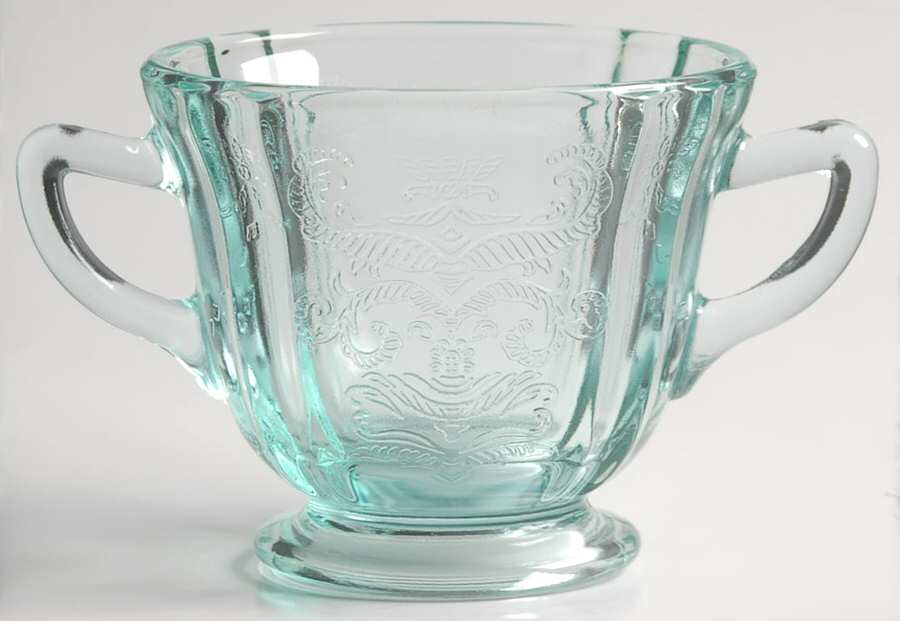 Recollection Green (Teal) Open Sugar by Indiana Glass-1