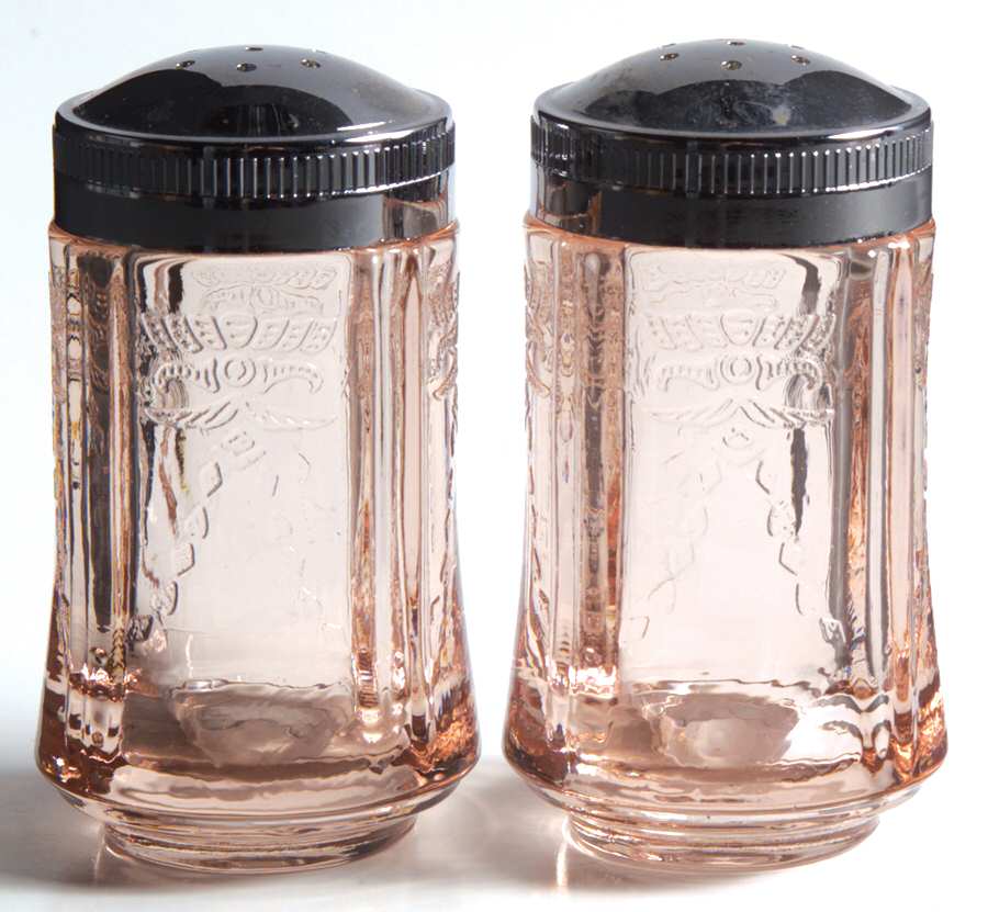 Recollection Pink Shaker Set & Plastic Lids by Indiana Glass-1