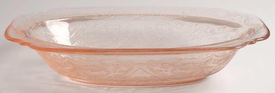 Recollection Pink 9" Oval Bowl by Indiana Glass-1