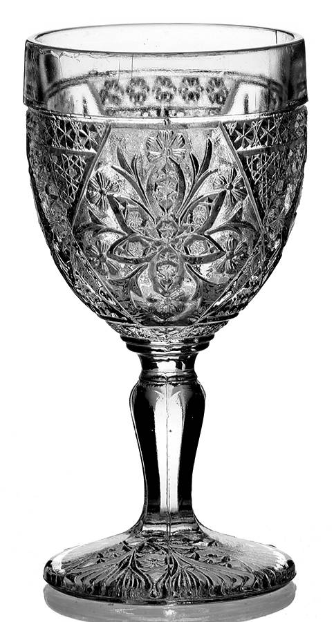 Rosette with Pinwheels Wine Glass by Indiana Glass-1