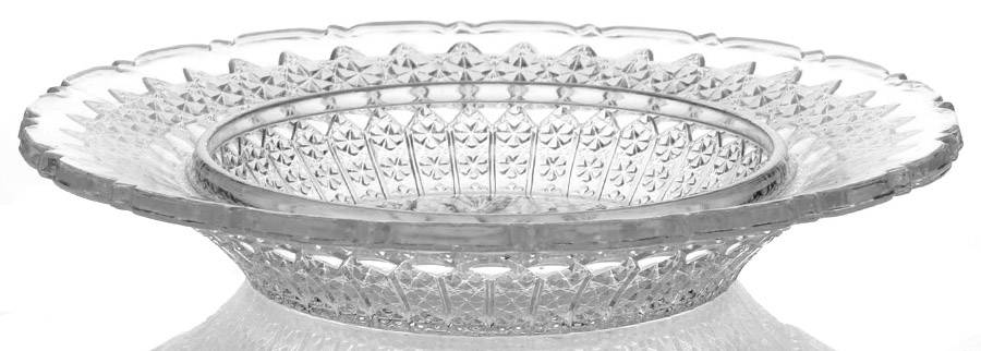 Rosette with Pinwheels Round Butter Dish No Lid by Indiana Glass-1