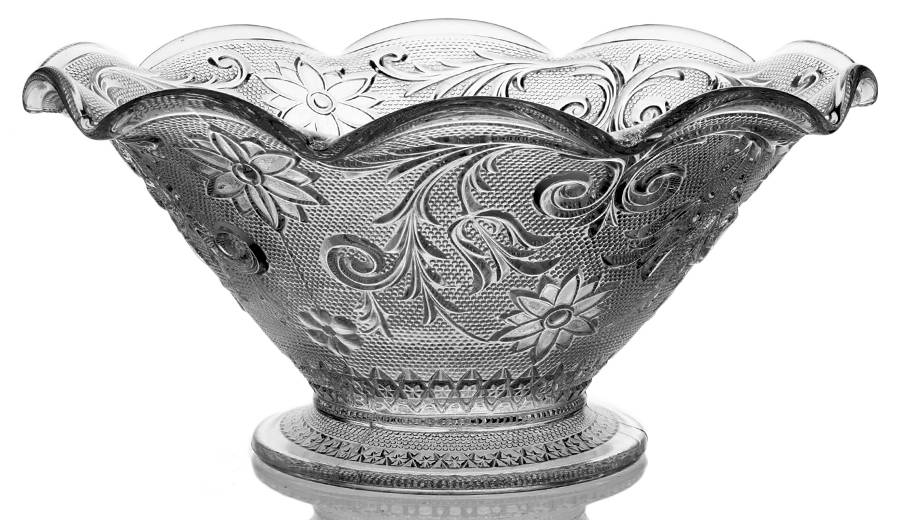 Sandwich Clear 10" Footed Console Bowl by Indiana Glass-1